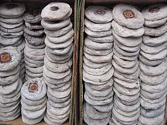 Peeled, flattened, and dried oriental persimmons (shìbǐng) in a Xi'an market