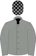 Grey, grey and black check cap