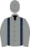 Grey, dark blue braces