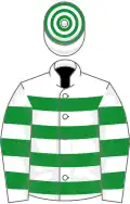White, green hoops