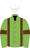 Light green, brown braces and armlets, white cap