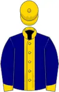 Navy Blue, Gold stripe, collar, cuffs and cap