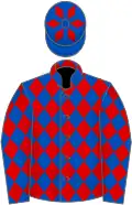Royal blue and red diamonds