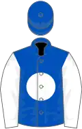 Royal blue, white disc and sleeves