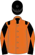 Orange, black epaulets, black and orange diabolo on sleeves, black cap