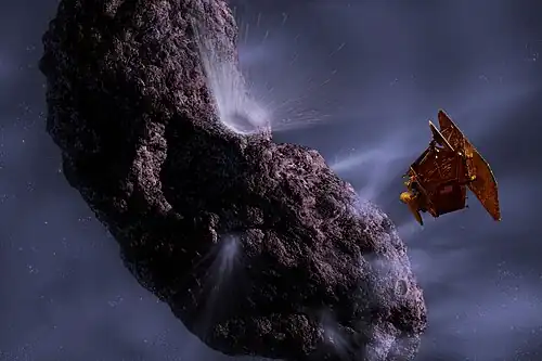 Artist's concept of the impact on Tempel 1
