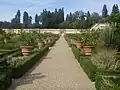 The citrus garden contains more than five hundred pots of lemon and orange trees.