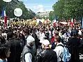 The 1 May 2002 Labour Day demonstrations for workers' rights included protests against Jean-Marie Le Pen.