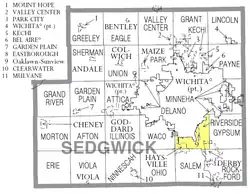 Location within Sedgwick County