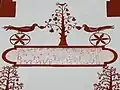 Wall painting on the facade of farmhouse Runcata in St. Ulrich in Gröden, Ortisei, Val Gardena, South Tyrol, Italy
