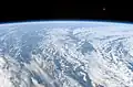 View of the atmosphere and of the Moon.