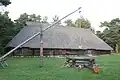 Reconstructed 19th century well sweep in the Estonian Open Air Museum