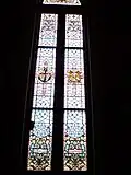 Stained Glass window on the side of the Shrine