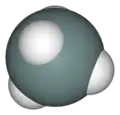 Space-filling model of the stannane molecule