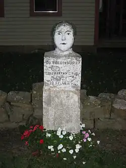 The namesake stone head