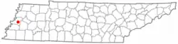 Location of Durhamville in Tennessee
