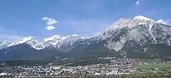 Telfs seen from the Mieming Range