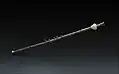 circa 1-500 A.D., Syria. Tibia of silver and ivory. A single pipe of a tibiae pares pair. Side view.