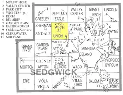 Location within Sedgwick County