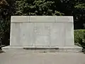 Monument along Route 104 on the east side of the bridge in Seneca Park