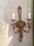 One of the vintage light fixtures at the house.