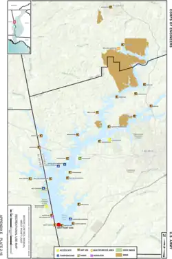 Map of public parks at West Point Lake.